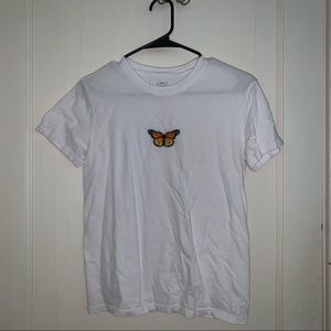 Brandy Melville White Butterfly Tee